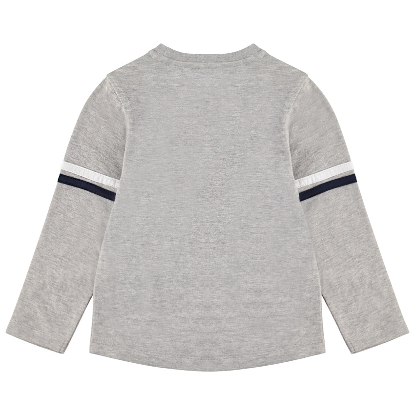 Camiseta jaspeada de manga larga con estampado de rayo 