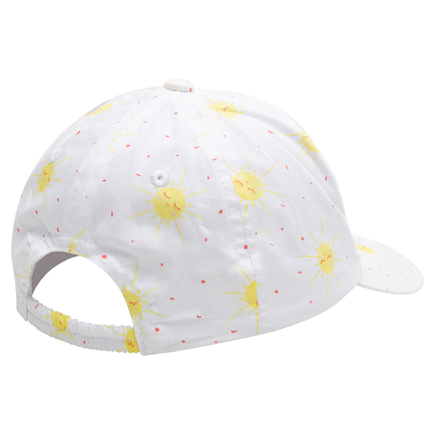 Visera de algodón con estampado all over y sol bordado 
