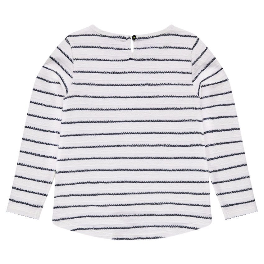 Sudadera de muletón de rayas con inscripción bordada 
