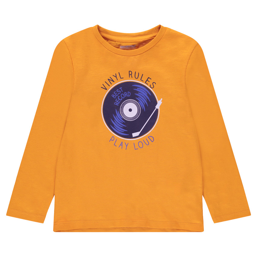 Camiseta de punto de manga larga con estampado de fantasía 