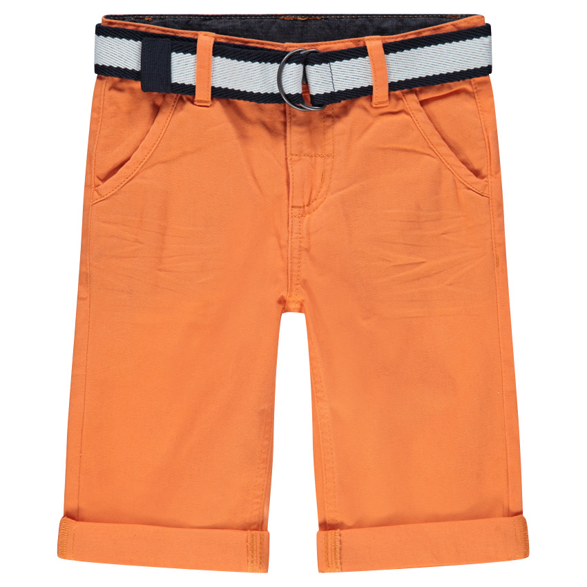 Bermudas de algodón teñido con cinturón desmontable 