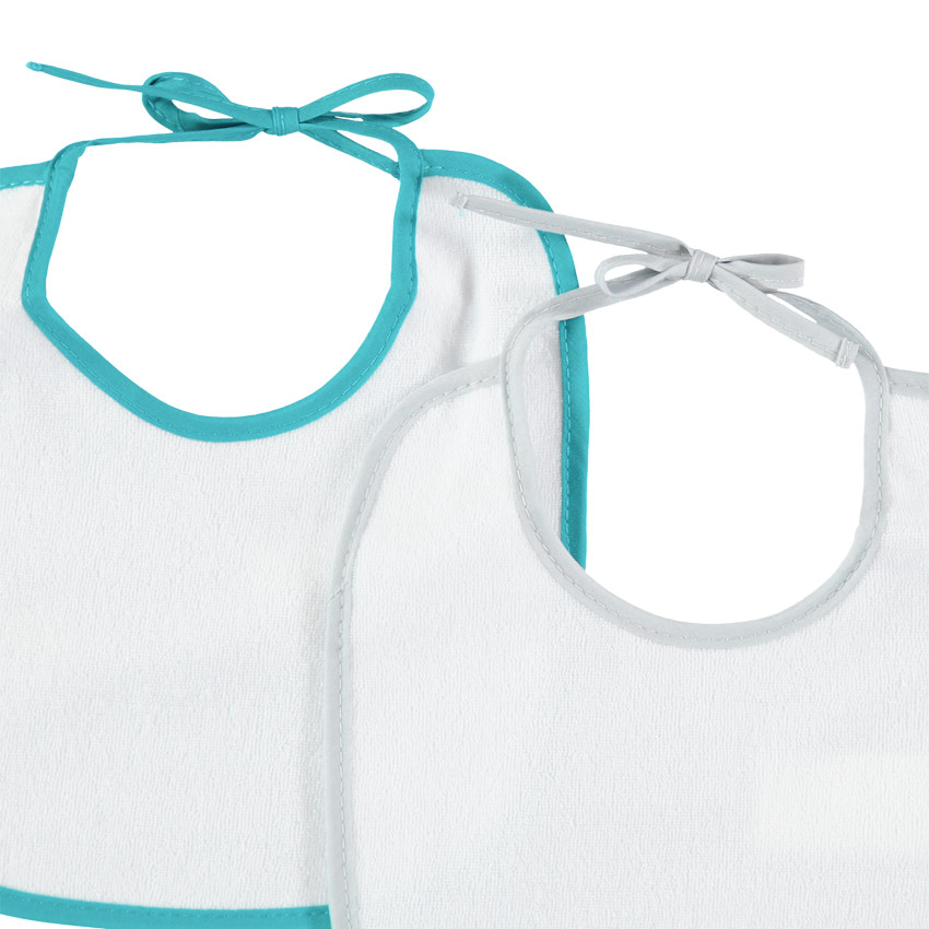 Lote de 5 baberos de rizo con acabado contrastado  Additional Lote de 5 baberos de rizo con acabado contrastado