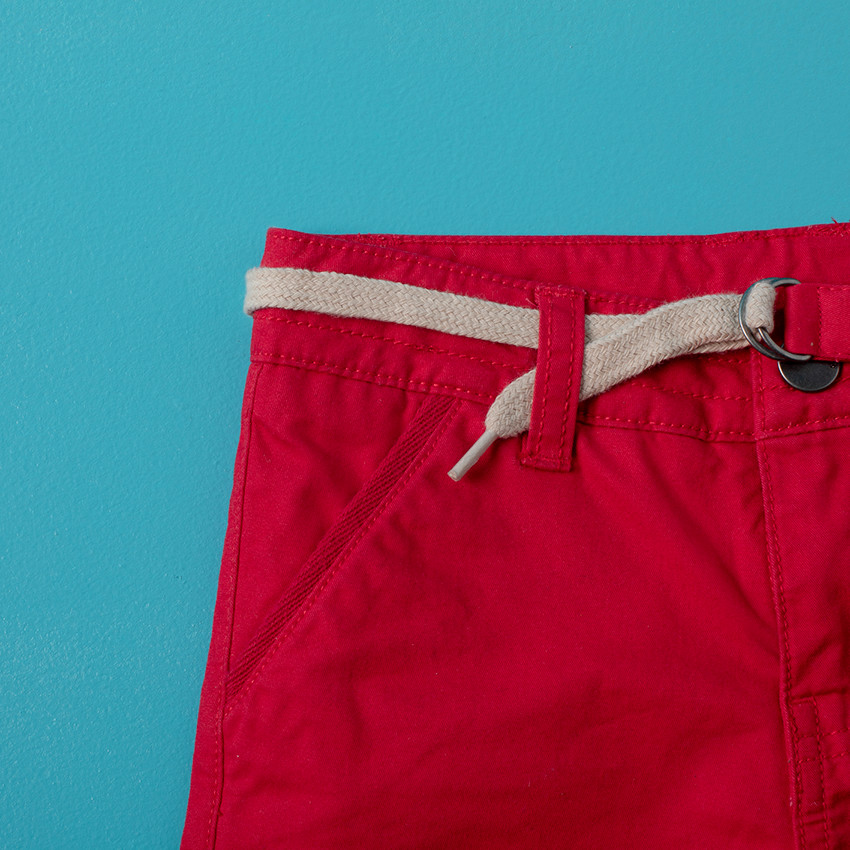 Bermudas de algodón con cinturón trenzado desmontable 