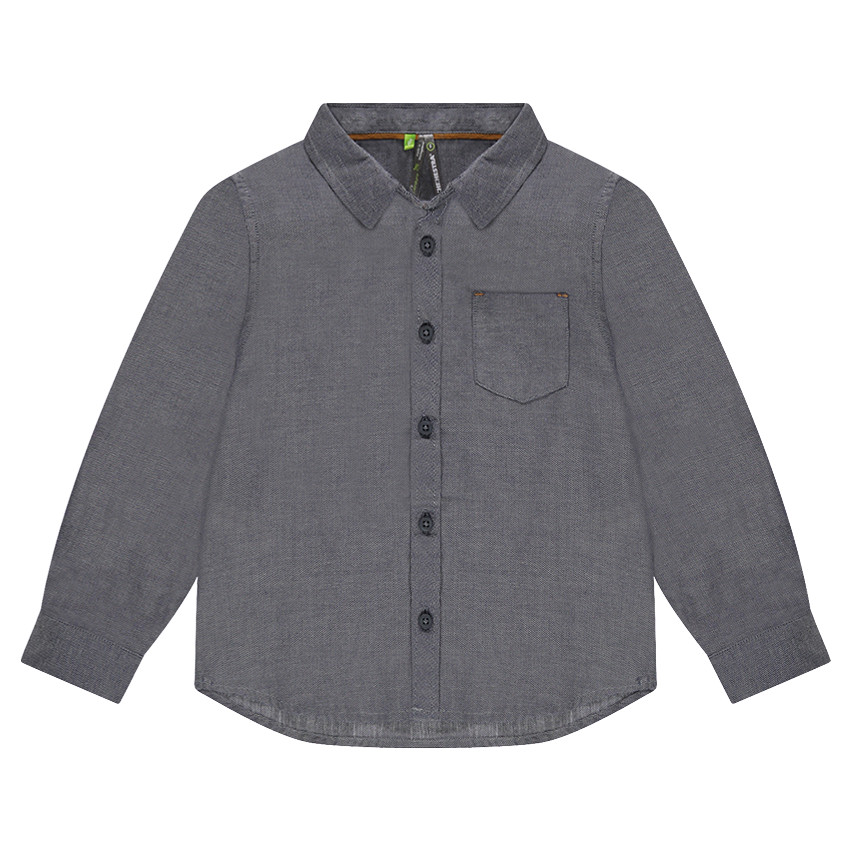 Camisa de algodón de fantasía con bolsillo 