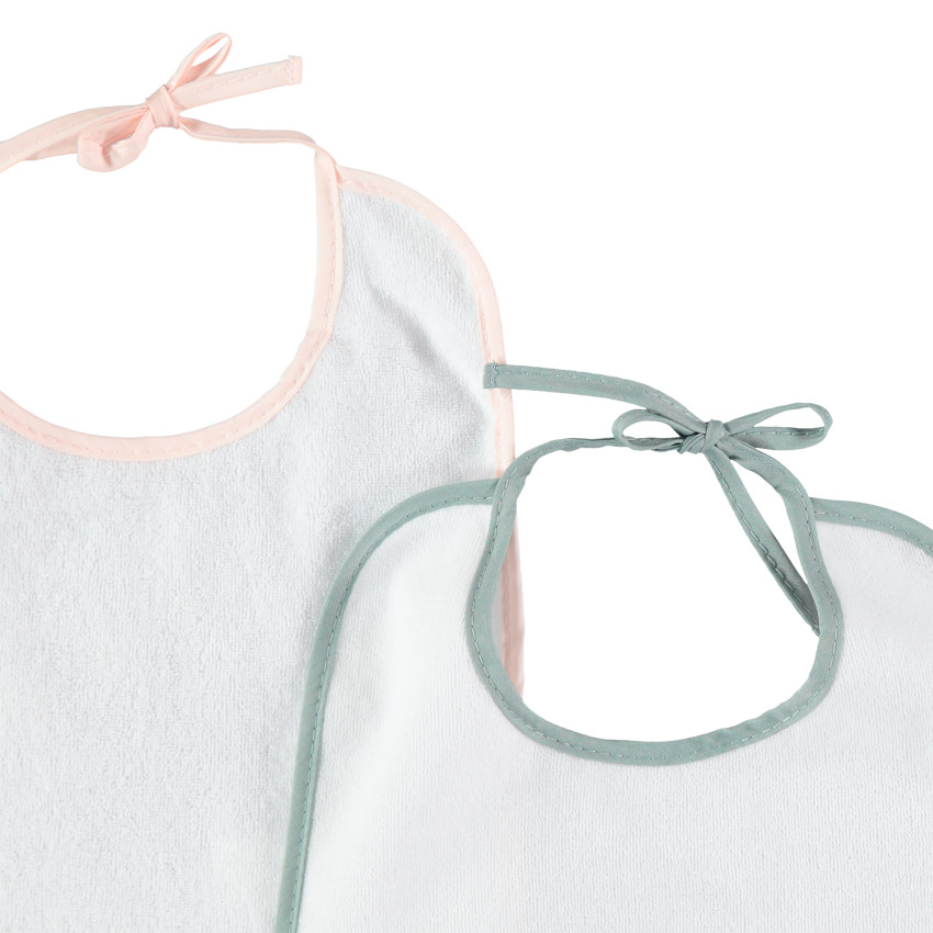 Lote de 5 baberos de rizo con acabado contrastado 