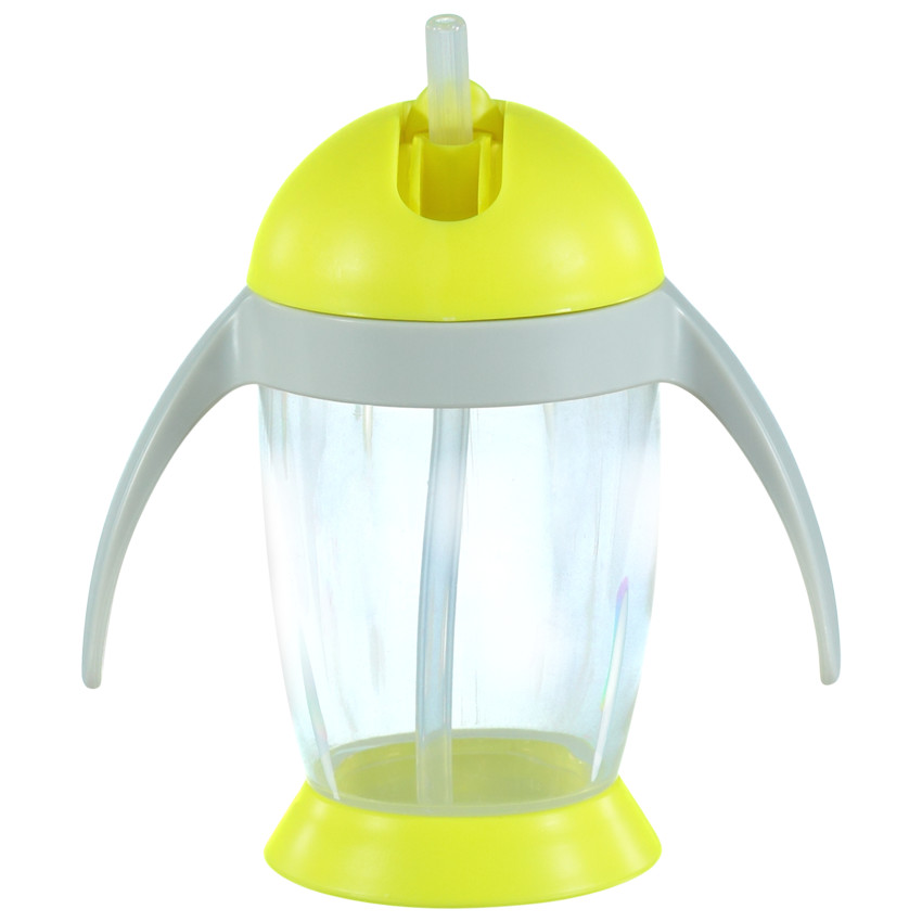 Vaso con pajita Pingoo - Amarillo/Gris 