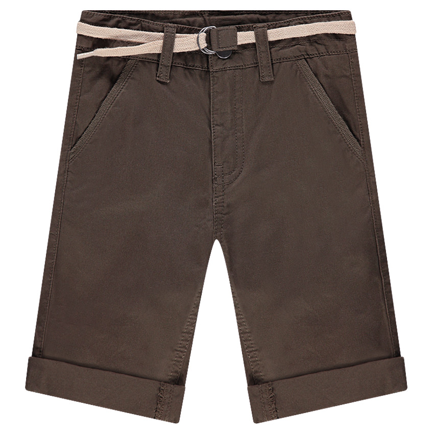 Bermudas de algodón con cinturón trenzado desmontable 