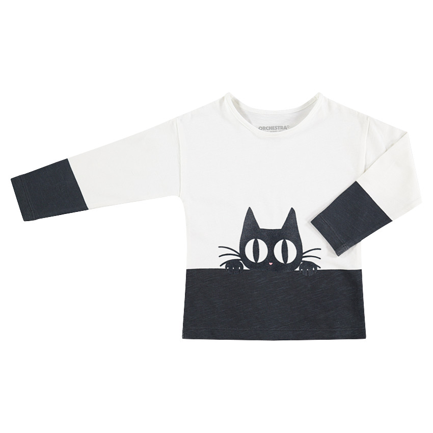 Camiseta de punto de manga larga con estampado de fantasía texturizado  Additional Camiseta de punto de manga larga con estampado de fantasía texturizado