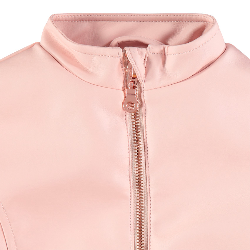 Chaqueta de piel sintética estilo motero con forro de satén estampado  Additional Chaqueta de piel sintética estilo motero con forro de satén estampado
