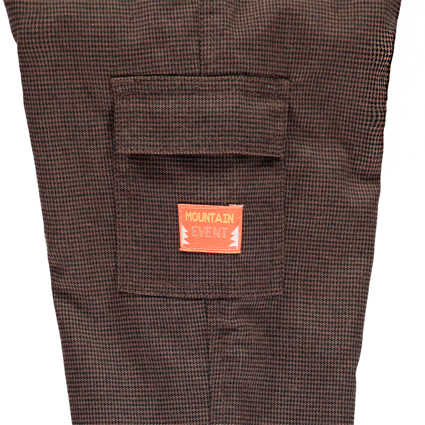 Pantalon micro pied de poule doublé jersey avec poches à rabat 