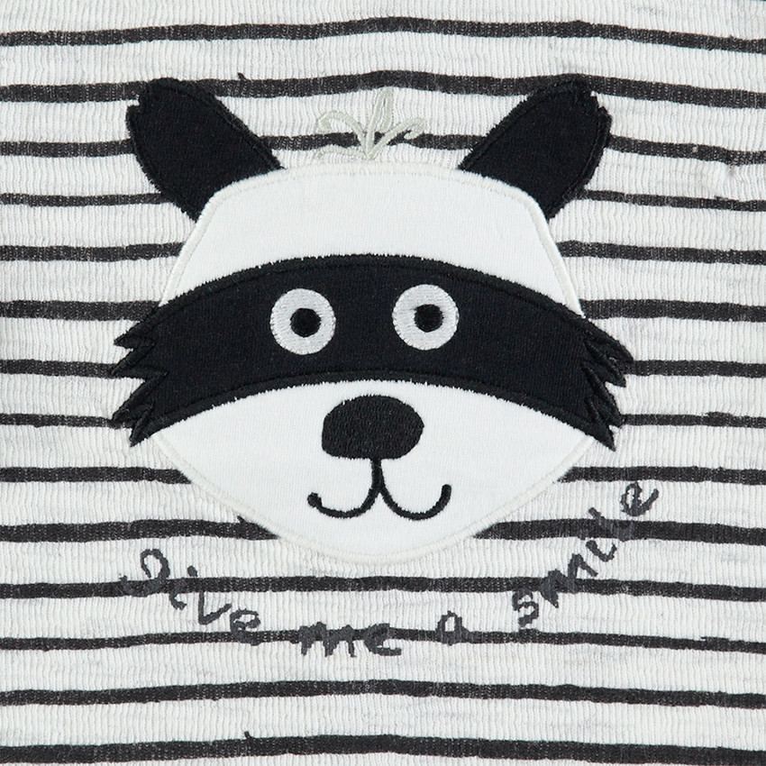 Conjunto de camiseta de rayas y pantalón de punto asargado 