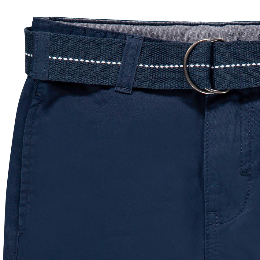 Bermudas lisas de tela y cinturón desmontable 
