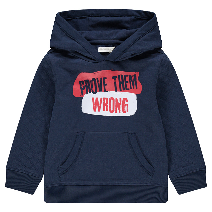 Sudadera de felpa con capucha e inscripciones estampadas 