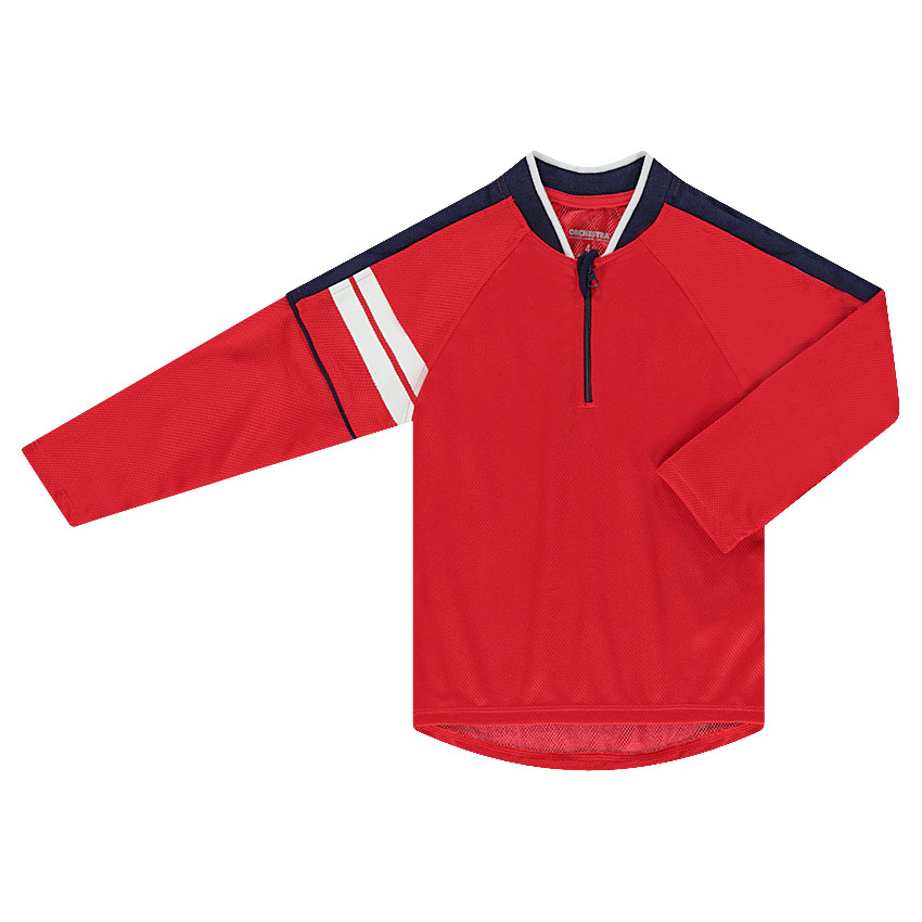 Camiseta de manga larga con cuello con cremallera y estampados de estilo deportivo 