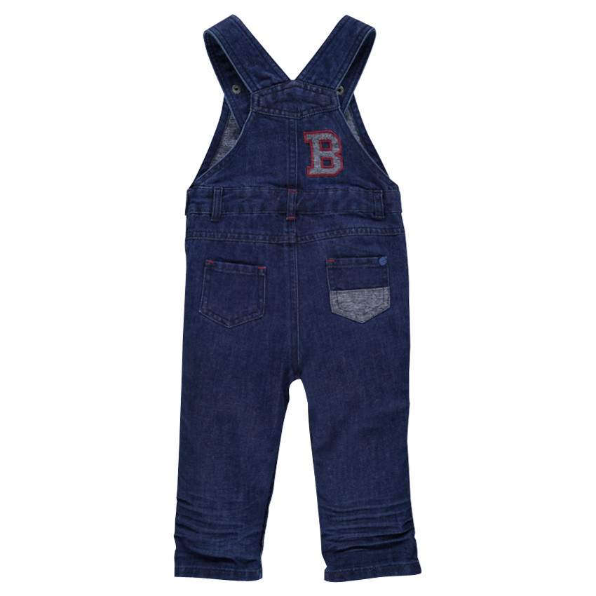 Peto de denim efecto usado con detalles con bolsillos 