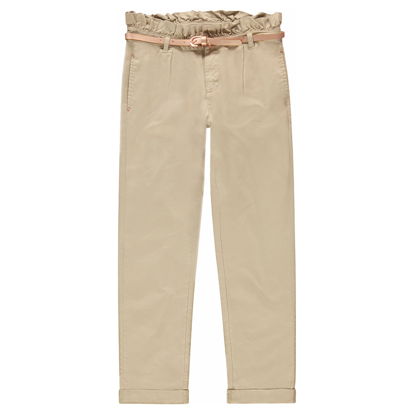 Pantalón de sarga con cinturón brillante extraíble 