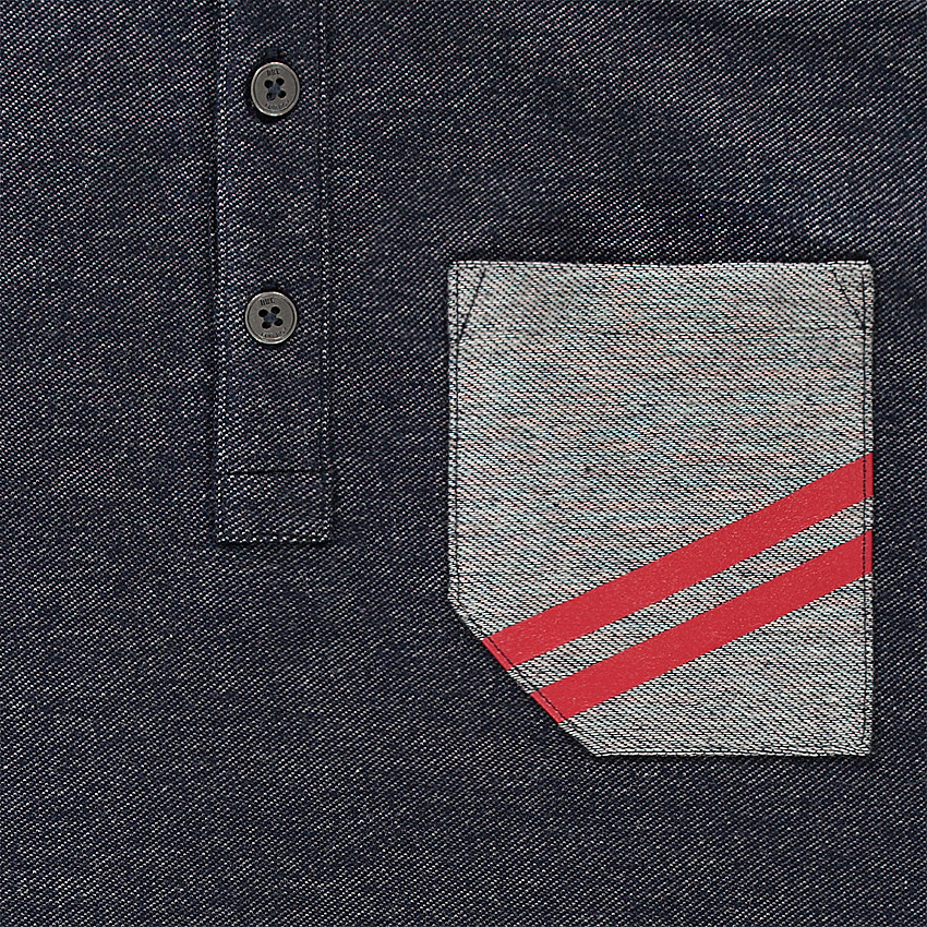 Polo de jersey de fantasía con detalles que contrastan 
