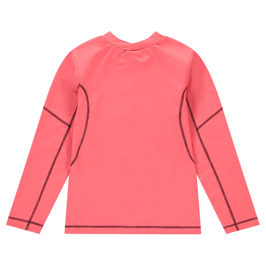 Camiseta de poliéster y elastano con cuello alto y logo estampado 