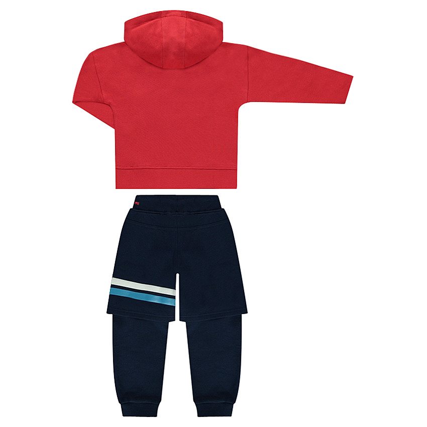 Chándal de felpa con pantalón de efecto 2 en 1 y estampados de fantasía 