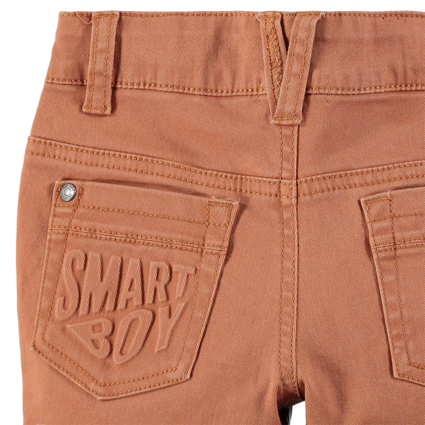 Júnior - Pantalón de sarga sobreteñida con bolsillo de fantasía en la parte trasera 