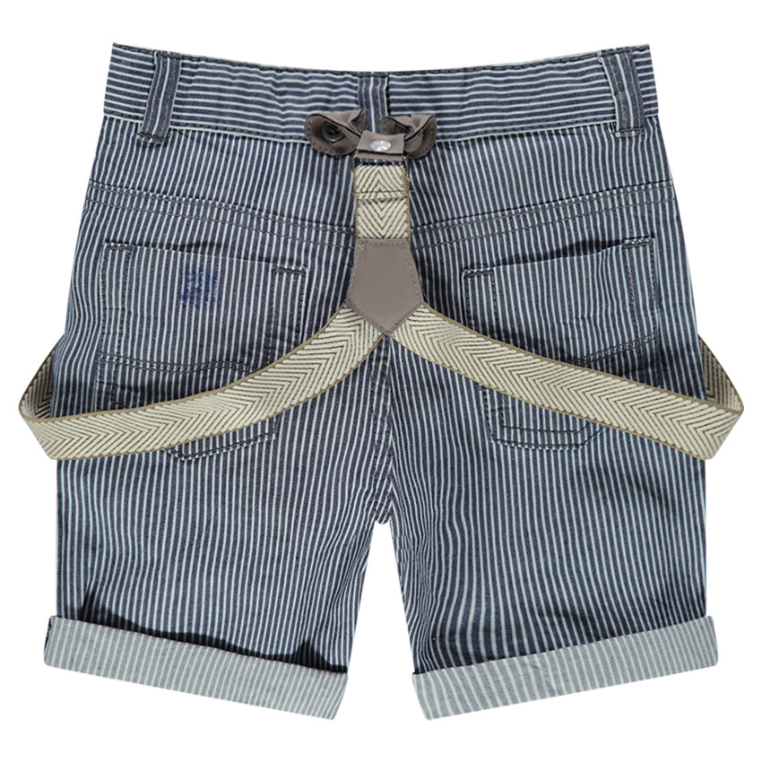 Bermudas de sarga con rayas y tirantes desmontables 