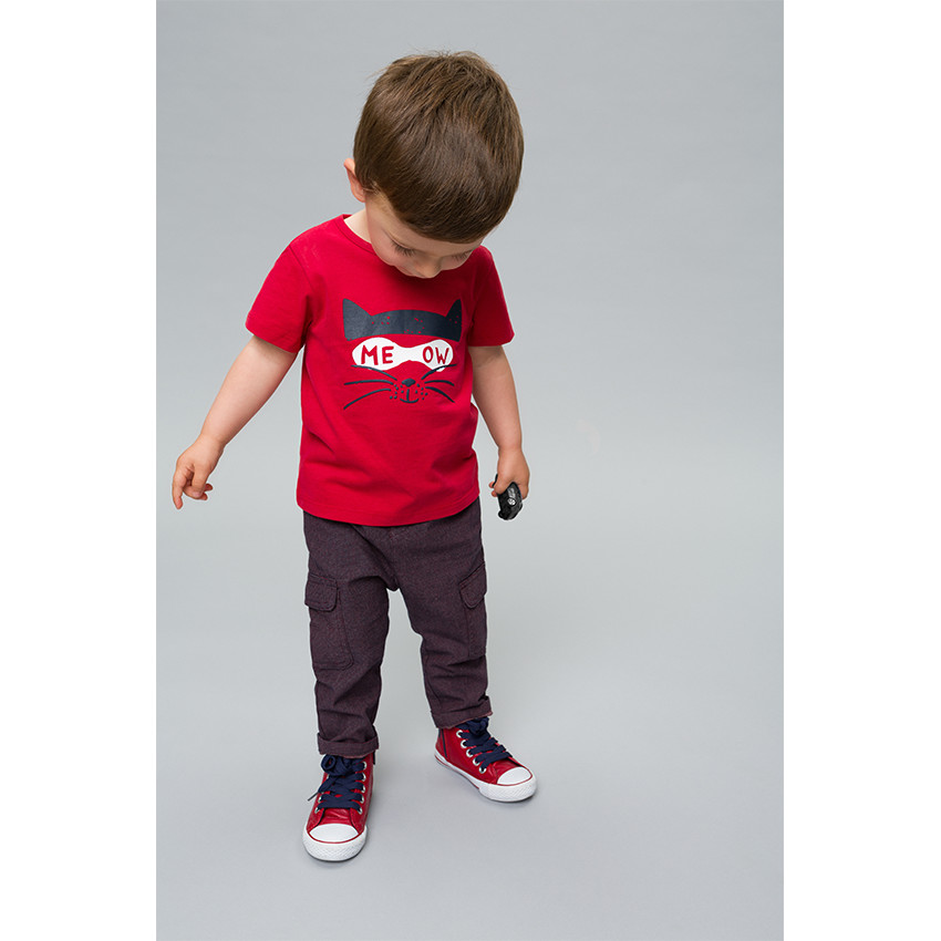 Pantalón de algodón de fantasía con bolsillos con solapa 