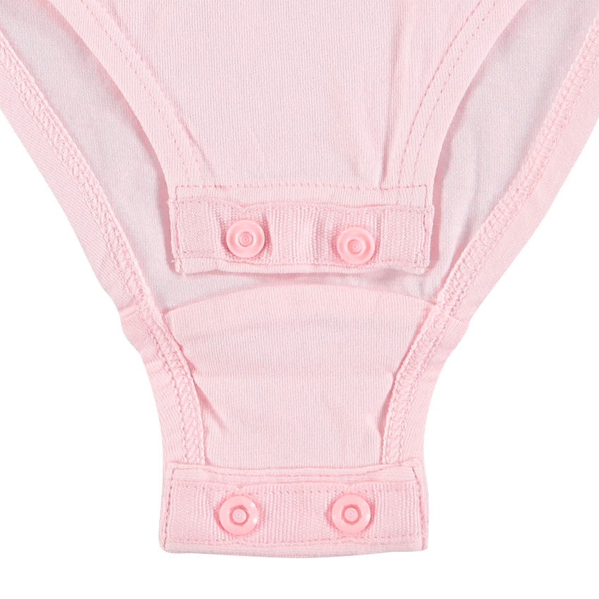 Body de algodón liso con mensaje estampado en la parte delantera 