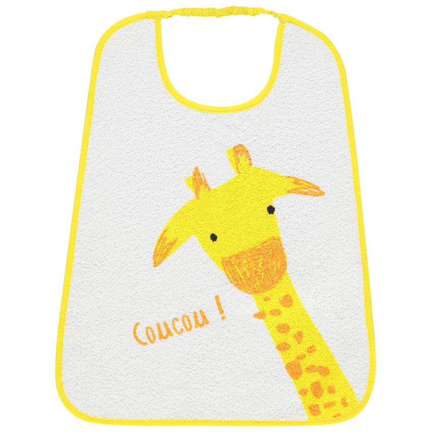 Babero de rizo con estampado girafa 