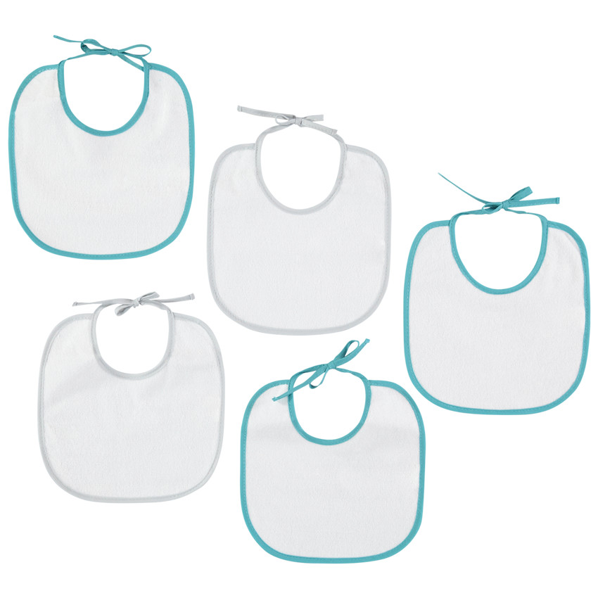 Lote de 5 baberos de rizo con acabado contrastado  Additional Lote de 5 baberos de rizo con acabado contrastado