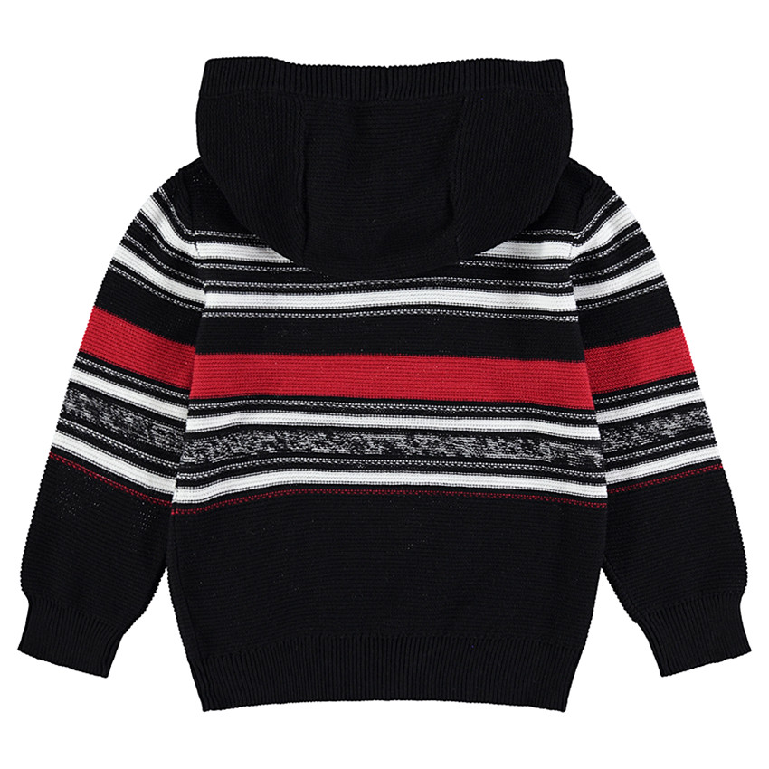 Jersey con capucha de punto con rayas que contrastan 