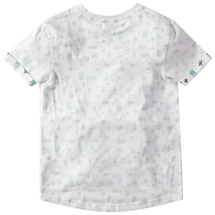 Júnior - Camiseta de manga de punto con estampado tribal en el reverso 