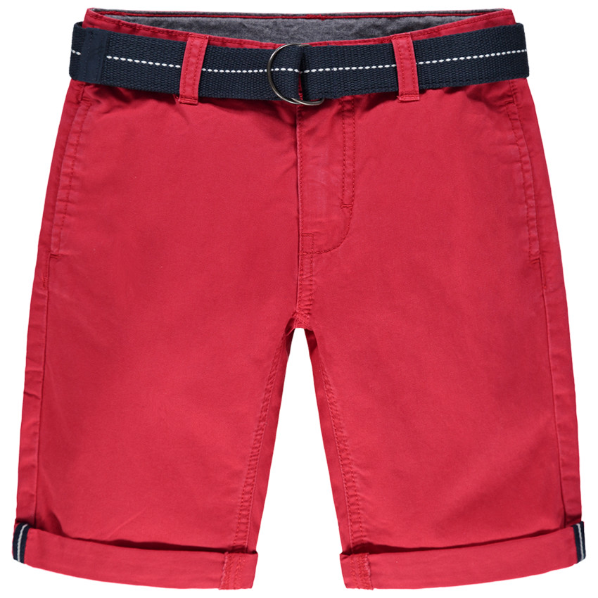 Bermudas lisas de tela y cinturón desmontable 