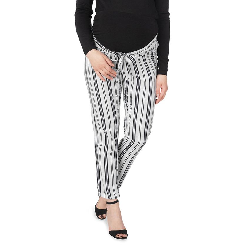 Pantalón de premamá 7/8 con rayas verticales 