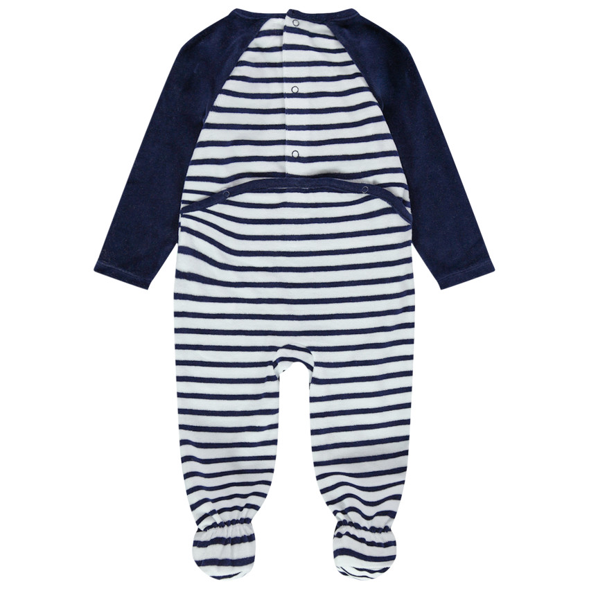 Pijama de terciopelo con rayas y estampado de Mickey Disney 