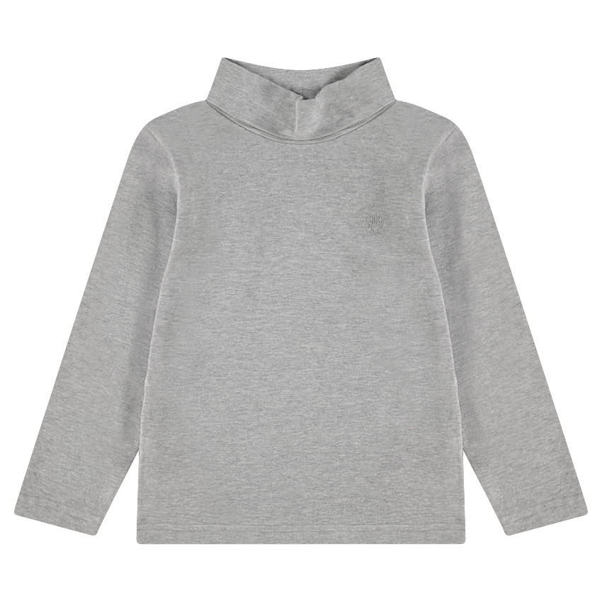 Camiseta interior de punto con cuello vuelto y logo bordado 