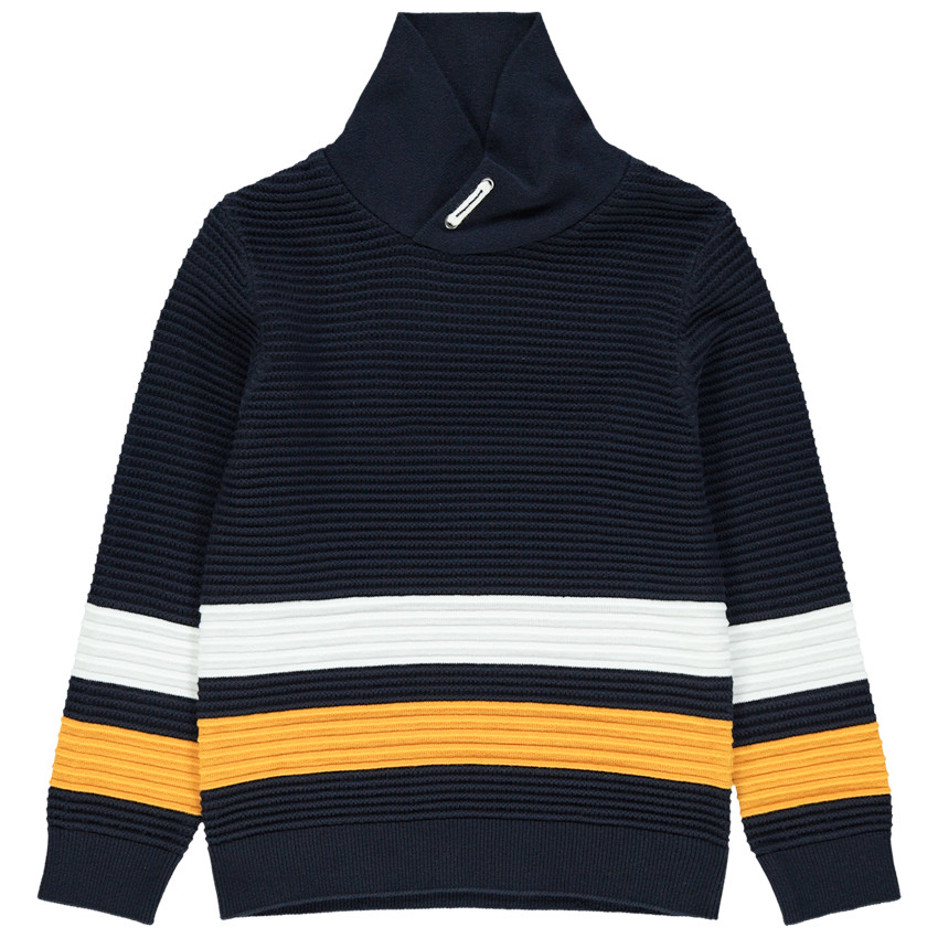 Jersey de punto otomano con cuello cruzado 