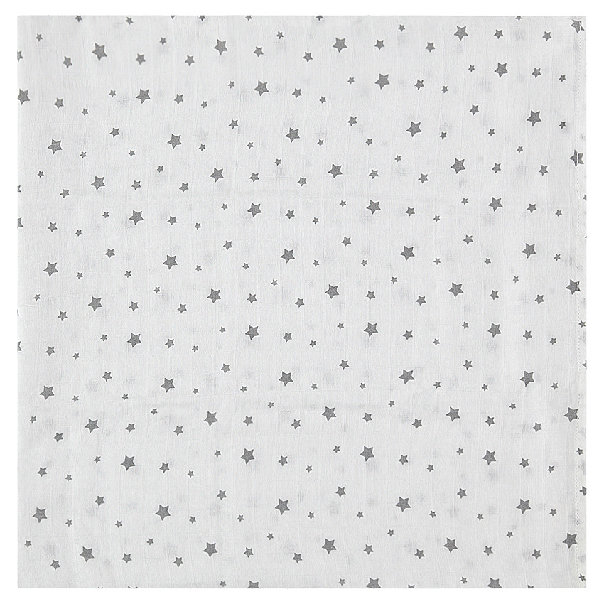 Muselina de fibra de bambú 100 x 100 cm con estrellas estampadas all over 