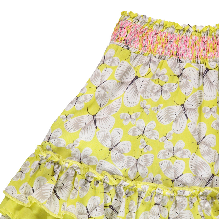 Falda de patinadora de volantes con estampado de mariposas 