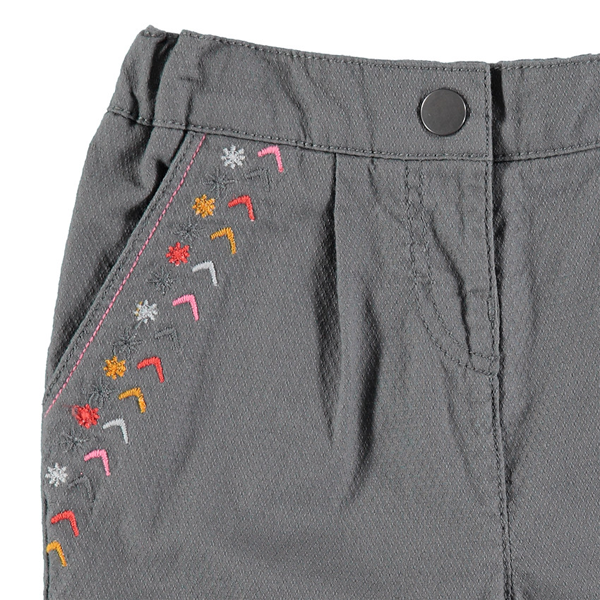 Pantalón de algodón de fantasía con bordados  