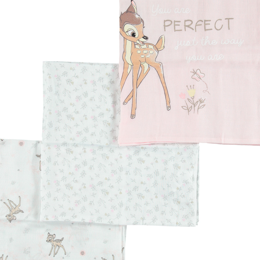 Set de 3 langes en coton tétra Bambi Disney  Additional Set de 3 langes en coton tétra Bambi Disney