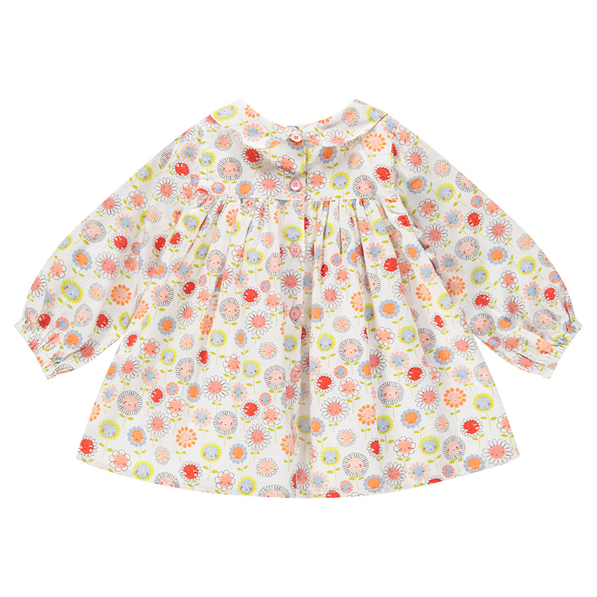 Túnica de manga larga, estampado de flores 