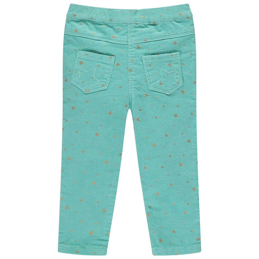 Pantalón de pana con estrellas doradas estampadas 