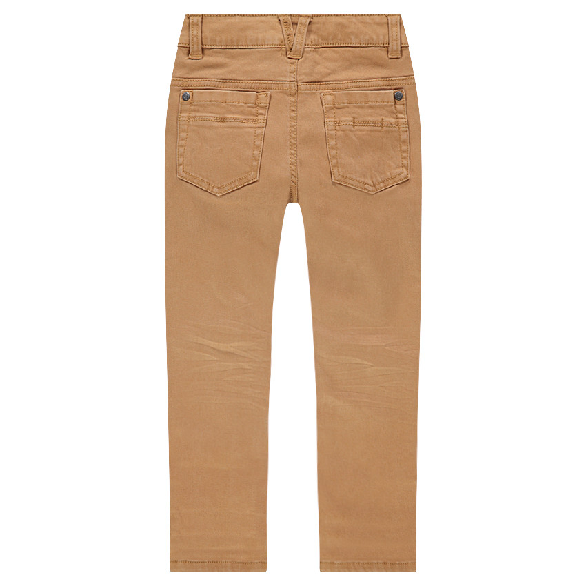 Pantalón con efecto arrugado y bolsillos con inscripción de relieve 