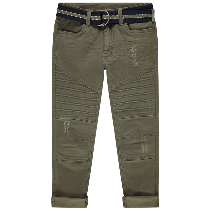 Pantalón de tela teñida con cinturón desmontable 