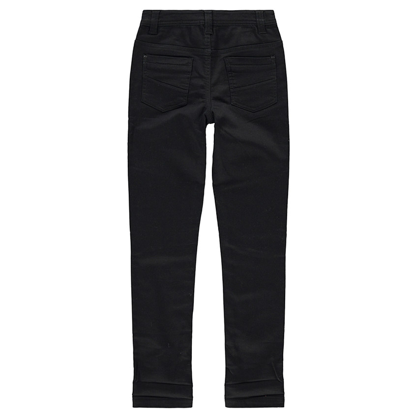 Júnior - Pantalón de tela liso con detalle de pespuntes en las piernas 