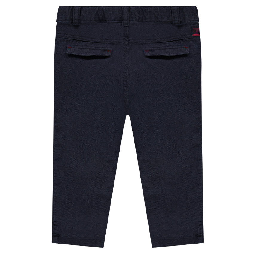 Pantalón de algodón liso con bolsillos 