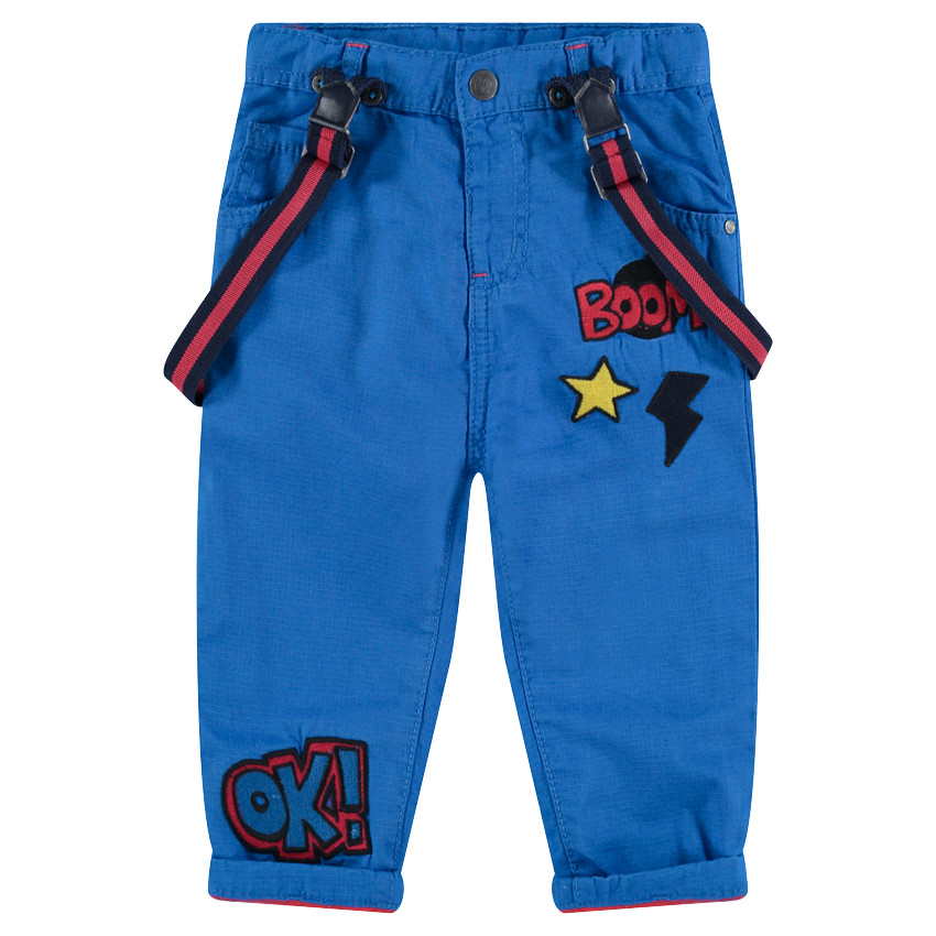 Pantalón de ribstop con forro de punto y tirantes desmontables 