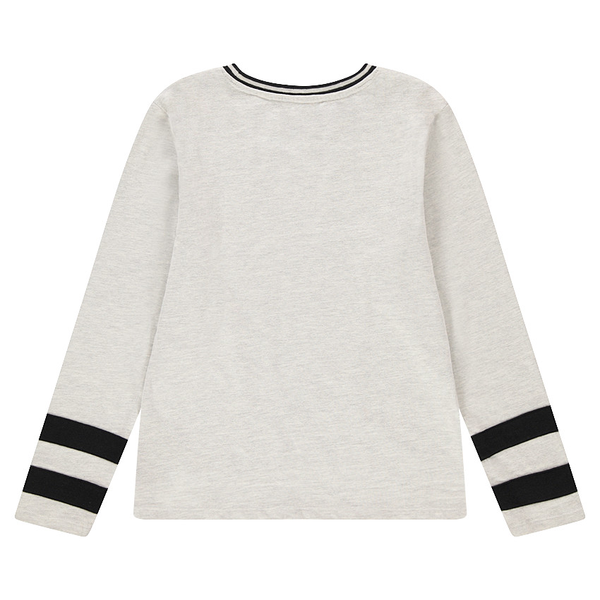 Júnior - Camiseta de manga larga de punto con estampado y cuello de fantasía 