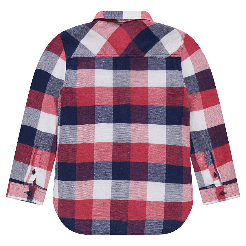 Júnior - Camisa de manga larga a cuadros con bolsillo 