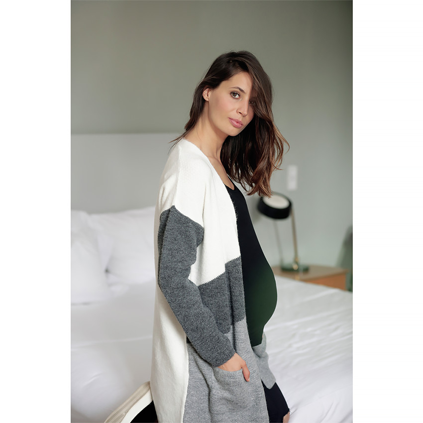 Chaqueta larga de premamá de punto 